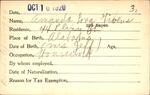 Voter registration card of Amanda Long Givens, Hartford ,October 16, 1920
