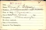 Voter registration card of Dora K. Glaser, Hartford, October 11, 1920