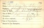 Voter registration card of Caroline M. Glazier, Hartford, October 11, 1920