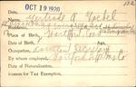 Voter registration card of Gertrude A. Goebel, Hartford, October 19, 1920