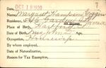 Voter registration card of Margaret Hampson Goggin, Hartford, October 18, 1920