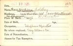 Voter registration card of Rose Hirshberg (Goldberg), Hartford, October 19, 1920