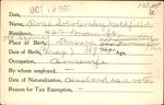 Voter registration card of Rose Sobolevsky Goldfield, Hartford, October 19, 1920