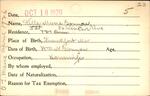 Voter registration card of Stella Moore Gonyou, Hartford, October 18, 1920