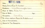 Voter registration card of Dorothea B. Goode, Hartford, October 15, 1920