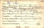Voter registration card of Myra Carter Gordon, Hartford, October 9, 1920