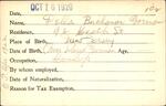 Voter registration card of Della Buchanan Gorman, Hartford, October 16, 1920