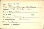 Voter registration card of Mary Cooney Gothers, Hartford, October 19, 1920