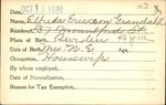 Voter registration card of Elfreda Erickson Grandahl, Hartford, October 13, 1920