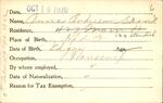 Voter registration card of Anna Anderson Grant, Hartford, October 16, 1920