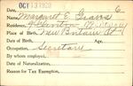 Voter registration card of Margaret E. Graves, Hartford, October 13, 1920