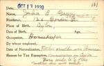 Voter registration card of Julia E. Green, Hartford, October 13, 1920
