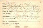 Voter registration card of Winifred F. Green, Hartford, October 19, 1920