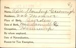 Voter registration card of Axie Stornberg Greenough, Hartford, October 19, 1920