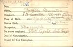 Voter registration card of Matilda Greenstein, Hartford, October 9, 1920