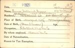 Voter registration card of Anna Tallaint Greer, Hartford, October 9, 1920