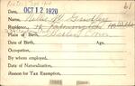 Voter registration card of Nellie W. Gridley, Hartford, October 12, 1920