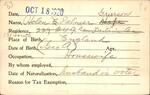 Voter registration card of Helen E. Palmer Hope (Grierson), Hartford, October 18, 1920