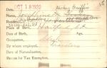 Voter registration card of Josephine M. Hickey (Griffin), Hartford, October 18, 1920