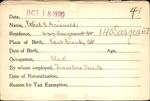 Voter registration card of Ethel S. Griswold, Hartford, October 18, 1920