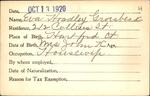 Voter registration card of Eva Hoadley Groesbeck, Hartford, October 13, 1920