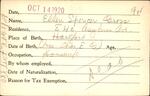 Voter registration card of Ellen Spencer Gross, Hartford, October 14, 1920