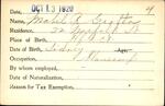 Voter registration card of Mabel A. Grotta, Hartford, October 13, 1920