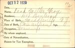 Voter registration card of Leah Miller Grou, Hartford, October 12, 1920