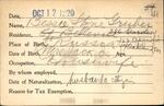 Voter registration card of Bessie Stone Gruber, Hartford, October 12, 1920