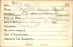Voter registration card of Mabelle Harvey Guild, Hartford, October 12, 1920