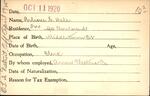 Voter registration card of Arliene (Arline) G. Hale, Hartford, October 11, 1920