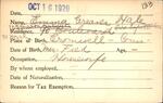 Voter registration card of Emma Greanes Hale, Hartford, October 16, 1920