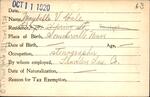 Voter registration card of Maybelle V. Hale, Hartford, October 11, 1920
