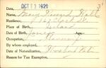 Voter registration card of Mary Howard Hall, Hartford, October 13, 1920