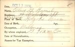 Voter registration card of Olive G. Hamel, Hartford, October 12, 1920