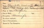 Voter registration card of Elizabeth Woodworth Hamlin, Hartford, October 16, 1920