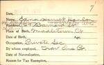 Voter registration card of Edna Harriet Hanlon, Hartford, October 11, 1920