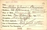 Voter registration card of Helen Johnson Hansen, Hartford, October 19, 1920