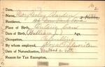 Voter registration card of Mary McCoy Harden, Hartford, October 9, 1920