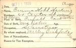 Voter registration card of Emma Hohl Harding, Hartford, October 11, 1920