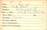 Voter registration card of Eva B. Hart, Hartford, October 19, 1920