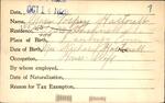 Voter registration card of Mary Torpey Hartnett, Hartford, October 14, 1920