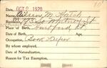 Voter registration card of Aileen M. Hatch, Hartford, October 9, 1920