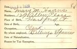 Voter registration card of Mary M. Havens, Hartford, October 14, 1920