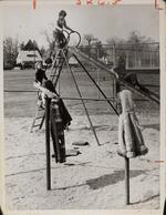 Children on slide, Wethersfield, March 5, 1974