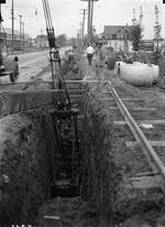 Construction work (sewer or water main trench, New Britain Avenue and Wilbur Street), Hartford