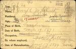 Voter registration card of Joseph M. Schultz, Hartford, possibly 1910