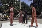 Dooney Bates of the Master Poppers competes during Peace Train's Breaking & Popping Contest in Bushnell Park 1983