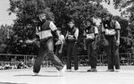 City Street Rockers crew member leg work, Peace Train's Breaking & Popping Contest, Bushnell Park, 1983