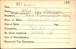 Voter registration card of Clara M. Garneau, October 14, 1920